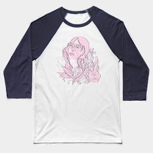 Woman With Flowers Baseball T-Shirt